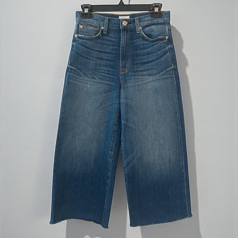 Hudson Holly HR Wide leg crop jeans 27 high rise raw hem denim